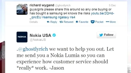 Nokia răspunde deștept greşelii majore de marketing a Samsung