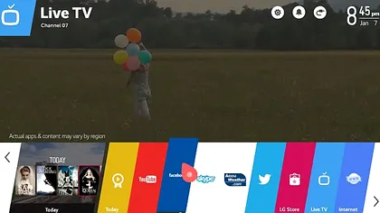 LG WebOS, meniul principal sau On-Screen