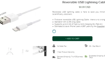 A început livrarea globală de cabluri Lightning USB reversibile
