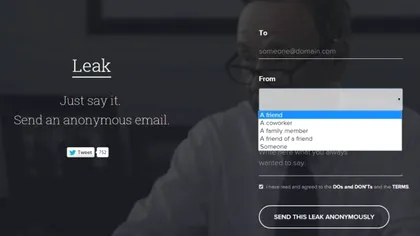 Leak -  un nou serviciu care te ajută să trimiţi email-uri anonime