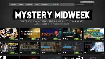 Mistery Midweek -  un nou set de reduceri importante pe Steam la jocuri
