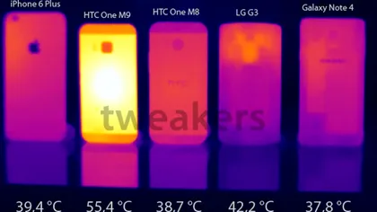 Fără prea mari eforturi, HTC One M9 se încălzeşte până la 55,4 grade Celsius