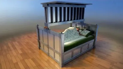 Patul care te protejează de cutremure e înfricoșător