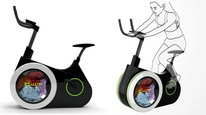 Bicicleta care îți spală hainele și îți lucrează corpul în același timp