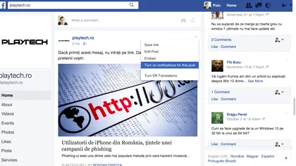 Cum primești notificări la o postare fără să lași un comentariu înainte