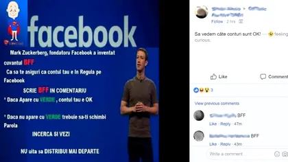 BFF pe Facebook: mesajul care te minte să schimbi parola