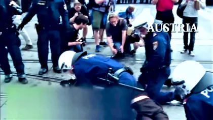 Clipul penibil prin care Jandarmeria justifică violențele e făcut prin furt