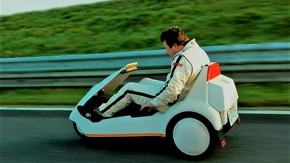 Prima tricicletă electrică cu motor de mașină de spălat, care ar fi putut schimba lumea auto