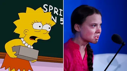 The Simpsons au prezis-o pe Greta Thunberg: discursul pare același
