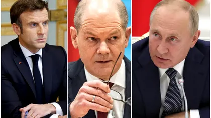 Ce au discutat Macron și Scholz în convorbirea recentă cu Putin. Liderul de la Kremlin acuză „încălcări flagrante”