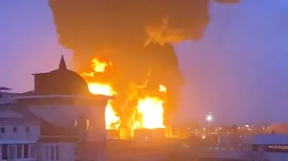 Incendiu la un depozit de combusibil în orașul rusesc Belgorod, lângă granița cu Ucraina VIDEO