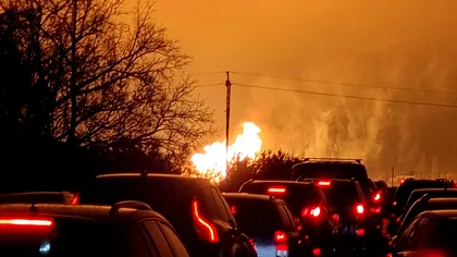 FOTO O conductă de gaze dintre Lituania și Letonia a luat foc. Flăcările se văd de la mare distanță: „Arde ca o torță”