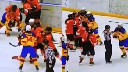 Bătaie între naționala de hochei feminin a României și cea a Bulgariei. Arbitra a dat sancțiuni-record. Video