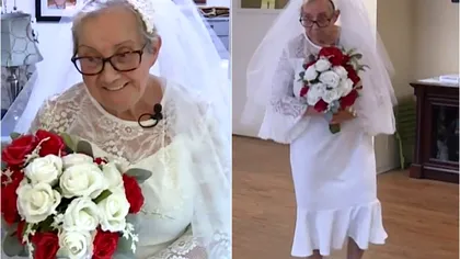 În rochie de mireasă, la 77 de ani. O pensionară a uimit pe toată lumea când a anunțat cine e mirele. „Întotdeauna mi-am dorit”