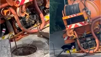 S-a surpat asfaltul pe o stradă din Constanța. Un crater, apărut sub roțile unei autoutilitare. Foto