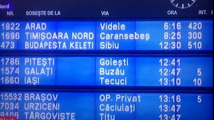 Întârzieri de peste 300 de minute în Gara de Nord din București. Totul din cauza furtunii violente