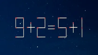 Testează-ți rapid coeficientul de inteligență: Mută un singur bețișor de chibrit pentru a rezolva ecuația. Un geniu se descurcă fără probleme