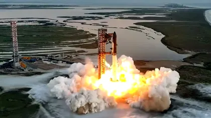 VIDEO: SpaceX lansează Starship și reușește pentru prima dată să aterizeze racheta Super Heavy