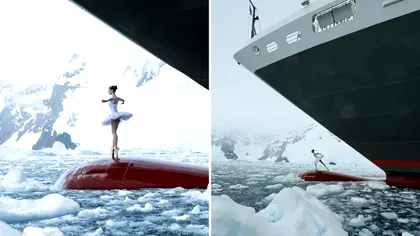 Dansul din Antarctica care a părut generat de AI, dar a fost real. Cine este balerina care a transformat un spărgător de gheață într-o scenă de poveste