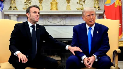 Gestul lui Trump atunci când Macron îl întrerupe să-l contrazică legat de câți bani a dat Europa Ucrainei