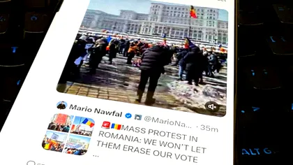 Omul lui Elon Musk, imagini pe platforma X de la protestul Călin Georgescu şi AUR. Sugerează că sunt 