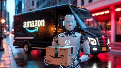 Amazon testează roboți umanoizi care „sar” din dubițe pentru a livra coletele în locul oamenilor