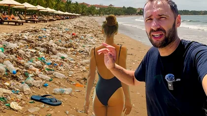 Pățania unui român care a ajuns pe plajă în Bali. „Am ajuns într-o groapă de gunoi, nu stațiunea de lux de pe Instagram”