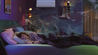 Samsung te ajută să dormi mai bine cu aparatele de aer condiționat dotate cu Good Sleep. Comunică cu Galaxy Watch și Galaxy Ring pentru o casă mai inteligentă