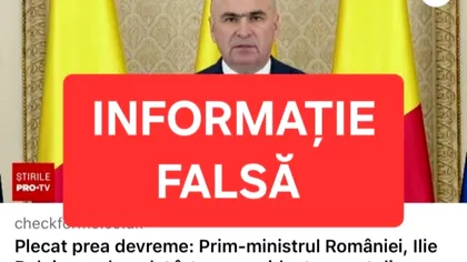 MAI avertizează asupra unei știri false, distribuită intenționat în mediul online. ”Premierul României nu a fost implicat în niciun accident rutier!”