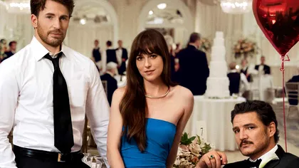 „Materialiștii”: comedia sofisticată cu Dakota Johnson, Chris Evans și Pedro Pascal pășește pe covorul roșu al cinematografelor românești