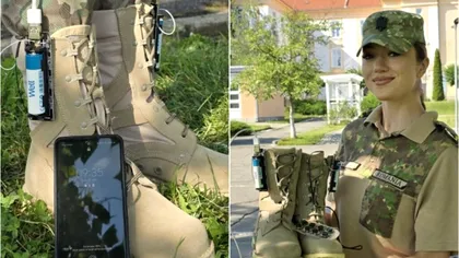 O elevă de la o școală militară din România a inventat „bocancii minune” care încarcă telefoane și dispozitive direct din mers