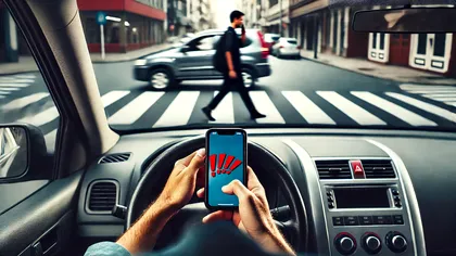 Telefonul în mână la semafor când ești la volan, pretext de amendă usturătoare. Când rămâi fără permis de conducere, conform Codului Rutier
