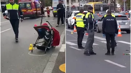 Momentul în care mama şi fetiţa ei sunt spulberate pe trecere, în Bucureşti. Telefonul femeii a sunat neîncetat cât timp a fost resuscitată