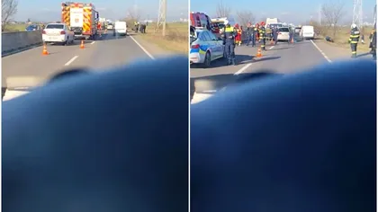 Accident grav pe DN 1 – Centura de Vest a Ploieștiului. Nouă persoane au ajuns la spital, inclusiv doi copii