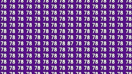 Doar 1% dintre cei care încearcă găsesc numărul 87 ascuns printre multitudinea de 78 în mai puţin de 7 secunde