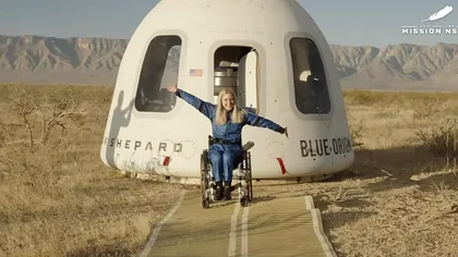 Prima persoană în scaun cu rotile care a ajuns în spațiu. O tânără de 33 de ani a zburat până la „granița spațiului”