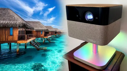 REVIEW Epson EF-72 – proiectorul 4K portabil și inteligent ca accesoriu de lifestyle. Vine cu sunet Bose, Google TV, finisaj de stejar și garanție 5 ani