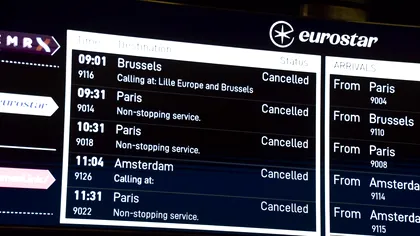 Haos pe una dintre cele mai aglomerate rute europene. Eurostar suspendă toate trenurile între Londra și marile capitale ale Europei
