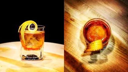 Cum faci un cocktail modern cu calvados, soc și gențiană. Mixul complex și complet poartă numele de Le Sang Jaune - ”Sângele Galben”