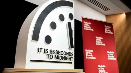 Ceasul apocalipsei în 2026: la 85 de secunde de miezul nopții, spun cercetătorii
