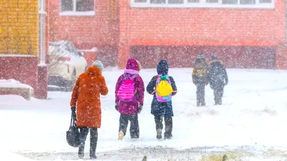 Patru județe își închid școlile din cauza ninsorilor: cursuri suspendate sau online
