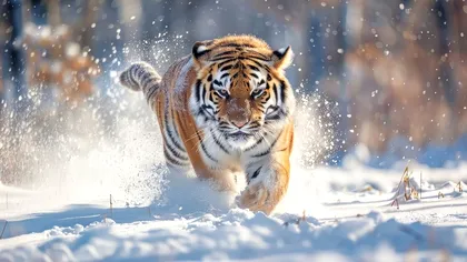 Un tigru siberian, lăsat liber în curtea unui bărbat din judeţul Dâmboviţa. Imaginile cu felina au devenit virale