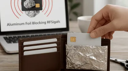 Din ce în ce mai mulţi oameni sunt îndemnaţi să îşi înfăşoare cardurile bancare în folie de aluminiu. Cum te protejează acest gest
