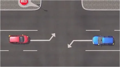 Cine are prioritate când două mașini virează stânga. Situația care creează confuzie în trafic