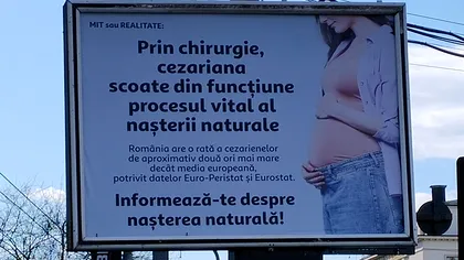 Cine s-ar afla în spatele mesajelor false anti-cezariană din București. Panourile au împânzit Capitala
