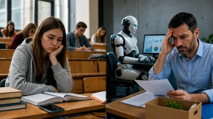 Semnal îngrijorător: tinerii nu mai vor la facultate, iar adulții riscă să rămână fără joburi în era AI
