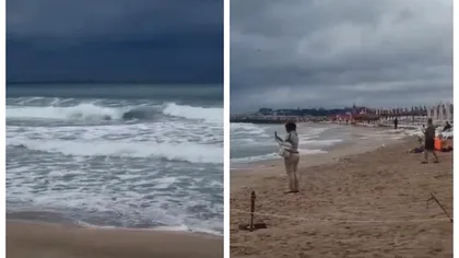 Valuri de trei metri la Neptun și interdicții pe litoral. Turiștii nu au voie să intre în mare în aceste stațiuni. A fost arborat steagul roșu