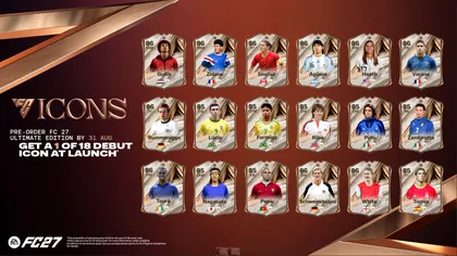 EA Sports FC 27 aduce noi legende în fotbal. Cine sunt jucătorii din „Generația ’27”