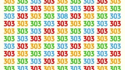 Un singur număr este diferit. Îl poți descoperi printre zecile de 303 în mai puțin de 11 secunde?
