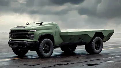 General Motors a construit un Chevrolet Silverado militar fără cabină și fără șofer. Vehiculul poate transporta răniți